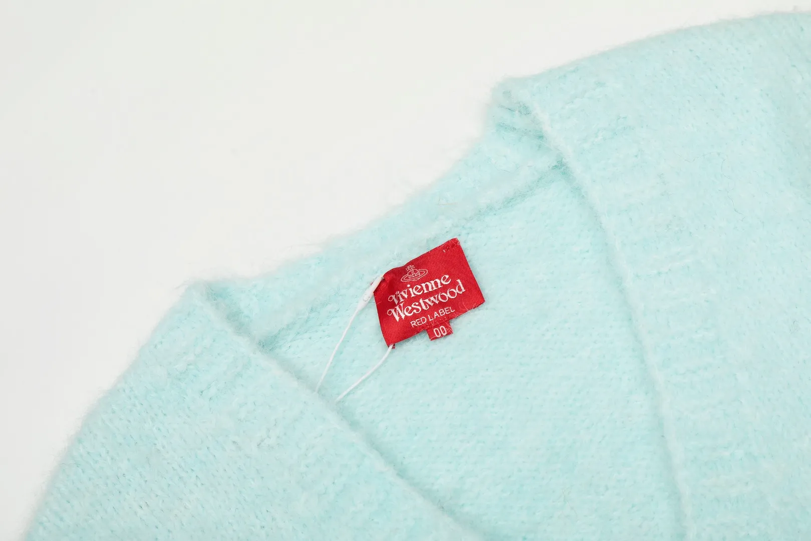 VIVI top quality - limited to Japan" vivienne west wood 25th autumn and winter new three-color wool embroidered cardigan Color: Gray Pink Blue Size: S M L